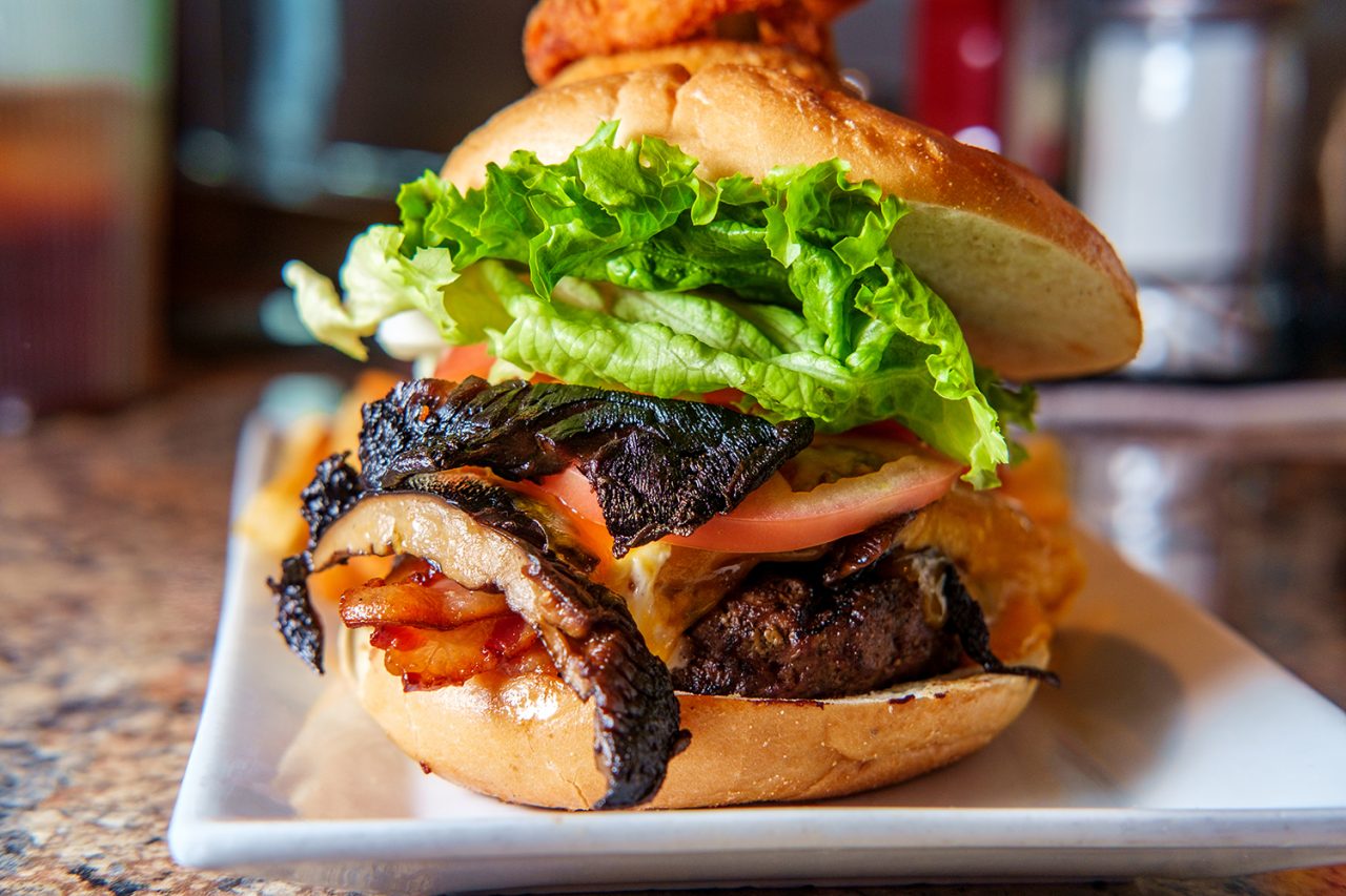 Parmesan Portabella-Bacon Burger